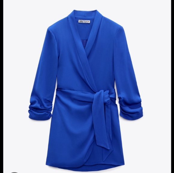 Zara Jackets & Coats Zara Blue Blazer Dress Poshmark